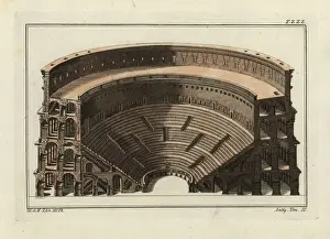 Ancient Roman Architecture Images Prints: Interior of a Roman ampitheatre