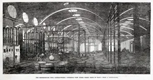 Interior view of under three spans of roof of Price's Candle Company Interior view of under three spans of roof of Price's Candle Company
