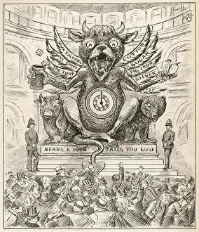 Money Prints: Print of Investors Worshiping Mammon in the City of London