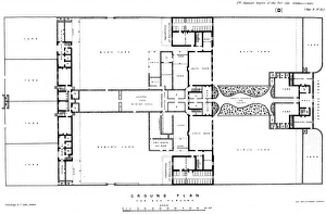Irish 800-pauper workhouse, ground plan Irish 800-pauper workhouse, ground plan