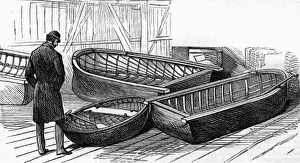 Traditional Irish Coracles Print: 1883 Exhibition Scene