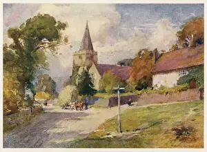 Prints of Isle of Wight: Shorwell Isle Of Wight Prints: Isle of Wight Print: Shorwell Village Scene