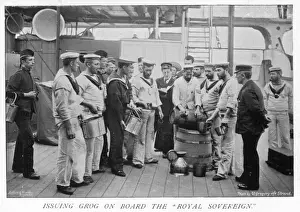 Issuing Grog to Navy On Deck, Royal Sovereign Print