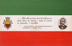 Italian Prime Minister Salandra - Quote on entry into WW1 Italian Prime Minister Salandra - Quote on entry into WW1