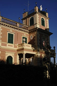 Italy. Castel Gandolfo. Building with the portrait of Pope J Italy. Castel Gandolfo. Building with the portrait of Pope J