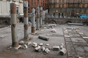 Italy. Rome. Forum of Trajan. Ruins of Basilica Ulpia Italy. Rome. Forum of Trajan. Ruins of Basilica Ulpia