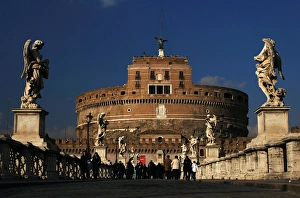 Italy. Rome. Saint Angelo Bridge and Hadrians Mausoleum Italy. Rome. Saint Angelo Bridge and Hadrians Mausoleum