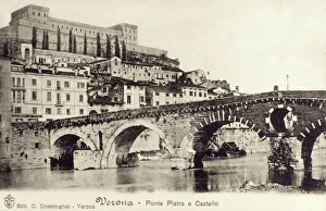 Italy - Verona - Ponte Pietra and the Castle Italy - Verona - Ponte Pietra and the Castle