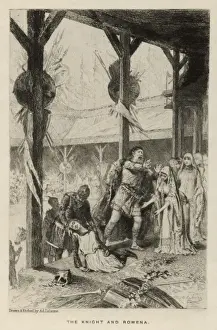 Ivanhoe Print - A Knight and Rowena Engraving