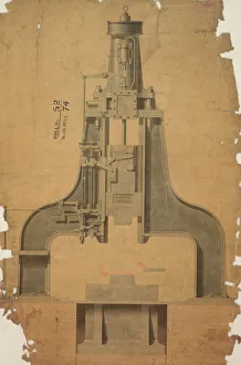 J Nasmyths patent steam hammer, front elevation J Nasmyths patent steam hammer, front elevation