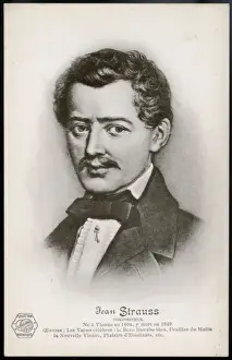 19th Century Classical Music Prints: J Strauss / Elder / Postcard