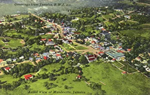 Jamaica, West Indies - The Town of Mandeville - Aerial View Jamaica, West Indies - The Town of Mandeville - Aerial View