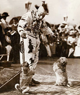 Dogs Collection: James Doughty, oldest clown in England