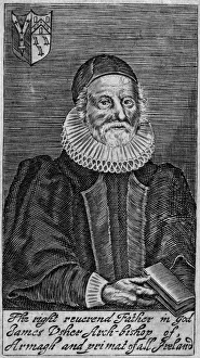 Prints of James Ussher, Archbishop of Armagh (1581-1656). Date: circa 1650 Armagh Prints: James Ussher, Archbishop of Armagh circa 1650 Print