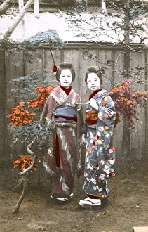 Japan - A pair of friendly Geisha Girls Japan - A pair of friendly Geisha Girls