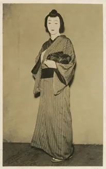 Japanese Actor (possibly dressed as a woman?) - traditional play Date: circa 1930s Japanese Actor (possibly dressed as a woman?) - traditional play Date: circa 1930s