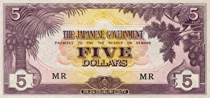 Japanese Five Dollar Banknote - Banana Money Japanese Five Dollar Banknote - Banana Money