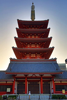 Japanese Pagoda silhouette Sensoji Asakusa Temple, Tokyo Japanese Pagoda silhouette Sensoji Asakusa Temple, Tokyo