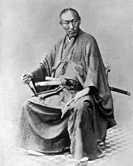 Prints of Japanese samurai. Date: circa 1890s Japanese Samurai Armor Prints: Japanese Samurai Print, circa 1890s