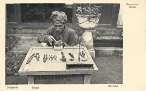 Print of a Goldsmith Working with Jewellery circa 1910s