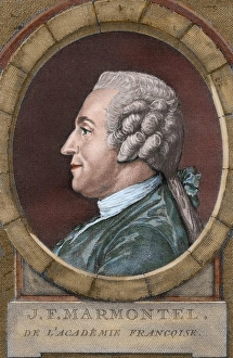 Jean Francois Marmontel (1723-1799). Colored engraving Jean Francois Marmontel (1723-1799). Colored engraving