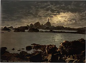 Jersey, Corbiere Lighthouse by moonlight, Channel Islands, E Jersey, Corbiere Lighthouse by moonlight, Channel Islands, E