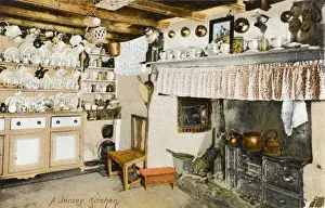 Framed Print : A Jersey Cottage Kitchen Print Framed Print : A Jersey Cottage Kitchen Print