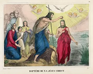 Prints of He is baptised by John the Baptist Jordan Prints: Print of Jesus Baptised by John the Baptist