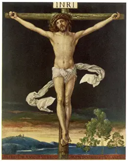 Albrecht Durer Prints: Print of Jesus on the Cross, a woodcut by Albrecht Durer