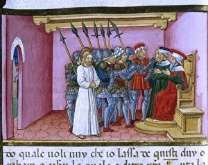 Jesus before Pilate who tries to convince the Jews to set fr Jesus before Pilate who tries to convince the Jews to set fr