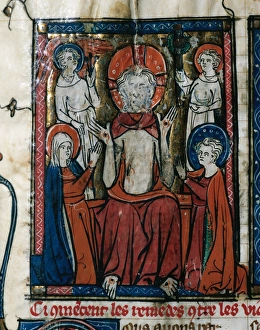 Jesus showing sores with Virgin Mary and Saint John and two Jesus showing sores with Virgin Mary and Saint John and two