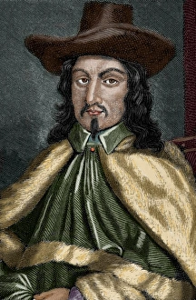 John Bradshaw (1602-1659). Colord engraving John Bradshaw (1602-1659). Colord engraving