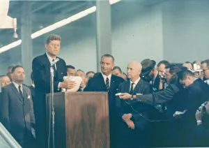John F. Kennedy during a visit to Manned Spacecraft Center John F. Kennedy during a visit to Manned Spacecraft Center