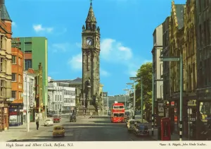 High Street and Albert Clock Print, Belfast, circa 1960s