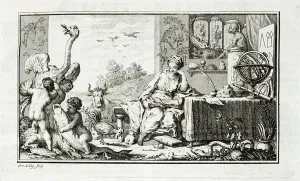 The John Innes Centre Prints: 1750 Engraving Print of The Sciences by J. vander Schley