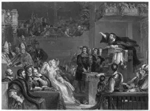 John Knox Preaching Before the Lords of the Congregation Print