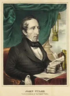 United States Presidents List Prints: John Tyler