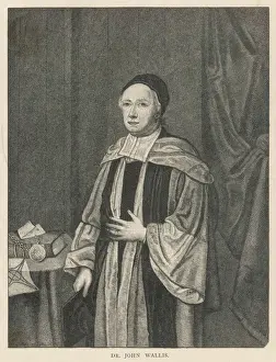 John Wallis Print - Engraved Portrait of a Mathematician