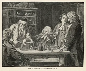 John Wesley Observing Electrical Experiment Print