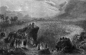 John Wesley Preaching Print, Cornwall 1762