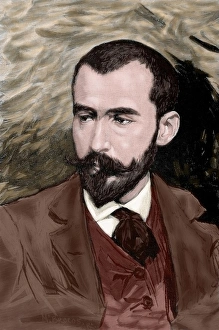 Jose Benlliure (1855-1937). Colored engraving Jose Benlliure (1855-1937). Colored engraving