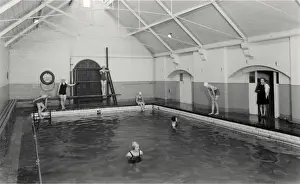 Josiah Mason Orphanage Swimming Pool Print, circa 1930s