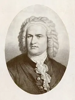 Prints of JOHANN SEBASTIAN BACH German organist and composer Johann Sebastian Bach Prints: Print of Johann Sebastian Bach Portrait