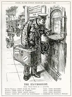 World War One Cartoons Prints: Kaiser as Excursionist 1914