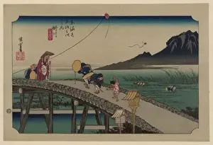 Antique Japanese Woodcuts Prints: Kakegawa