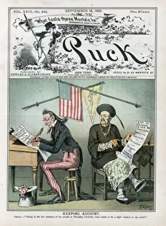 Puck Magazine Illustrations Online Prints: Keeping account