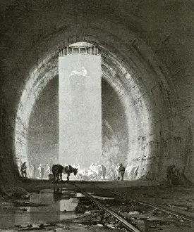 Kilsby Tunnel 1837 Print: Midland Railway Construction