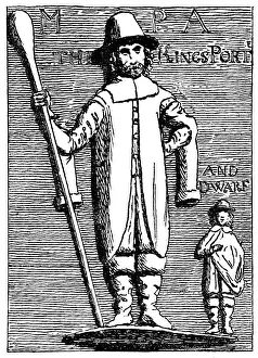 Print of King Charles Porter and Dwarf Bas Relief