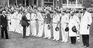 The King with the English cricket team The King with the English cricket team