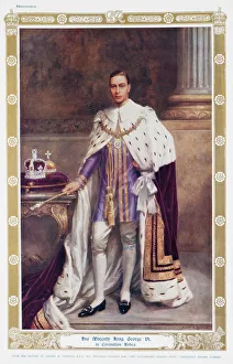 King George VI in Coronation Robes by Albert Collings King George VI in Coronation Robes by Albert Collings